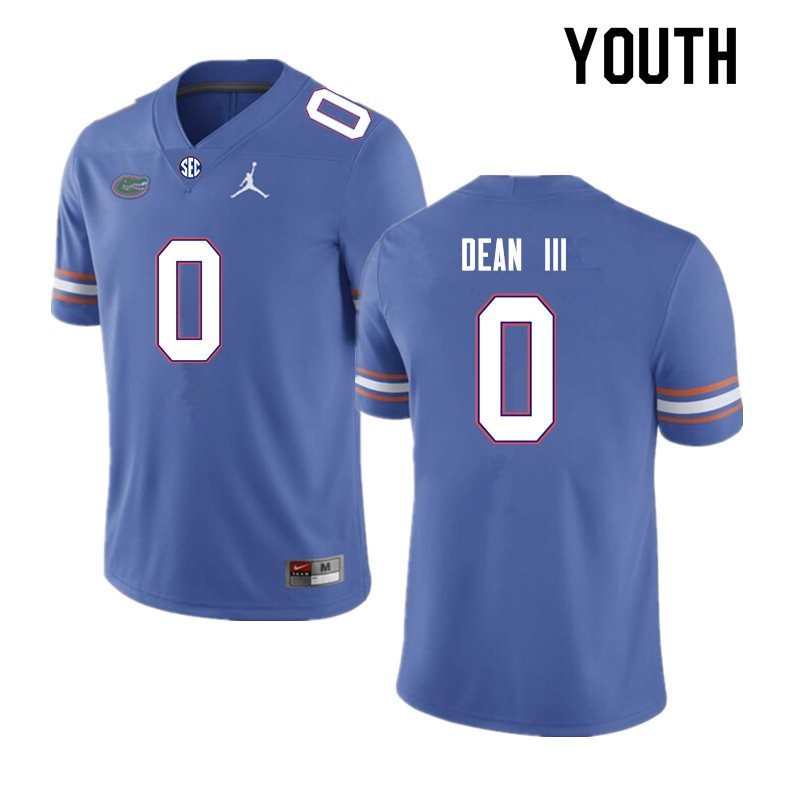 Youth NCAA Florida Gators Trey Dean III #0 Stitched Authentic Nike Royal College Football Jersey MOV6565XD